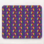 Rainbow Hearts Pattern Mouse Pad