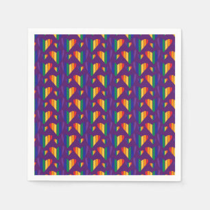 Rainbow Hearts Pattern Napkins
