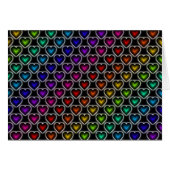 Rainbow Hearts Pattern Note Card (Front Horizontal)