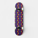 Rainbow Hearts Pattern Skateboard