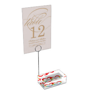 "Rainbow Hearts" Personalized Table Card Holder