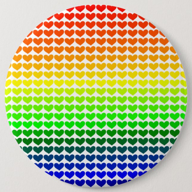 RAINBOW HEARTS PINBACK BUTTON (Front)