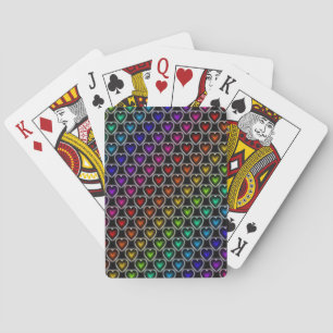 Rainbow Hearts Poker Cards