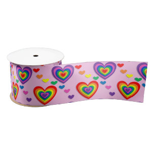 Rainbow hearts ribbon