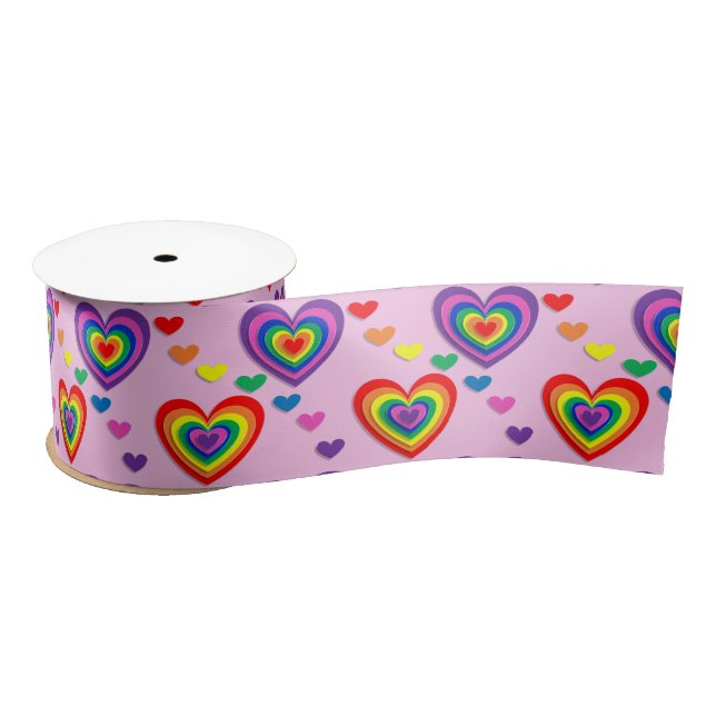 Rainbow hearts ribbon (Spool)