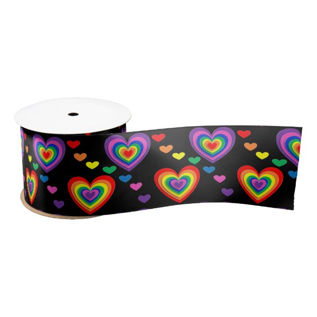 Rainbow hearts ribbon (Spool)
