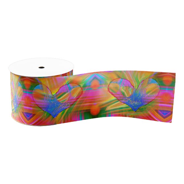 Rainbow Hearts Ribbon (Spool)