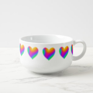 Rainbow Hearts Soup Mug