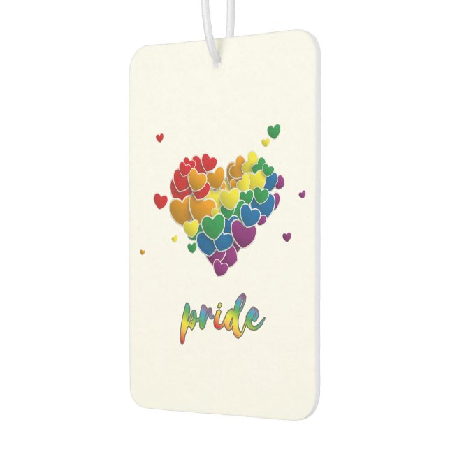 Rainbow Hearts Splash Pride Air Freshener (Left)