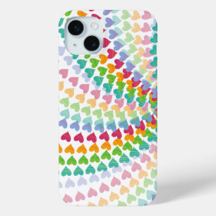 Rainbow Hearts Sprinkles Whimsical Colorful Love iPhone 15 Plus Case