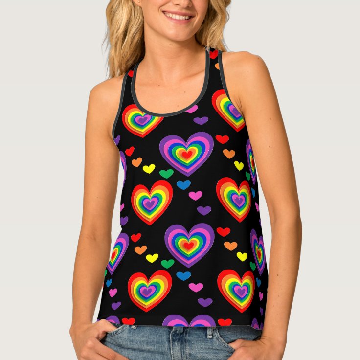 rainbow hearts tank top | Zazzle