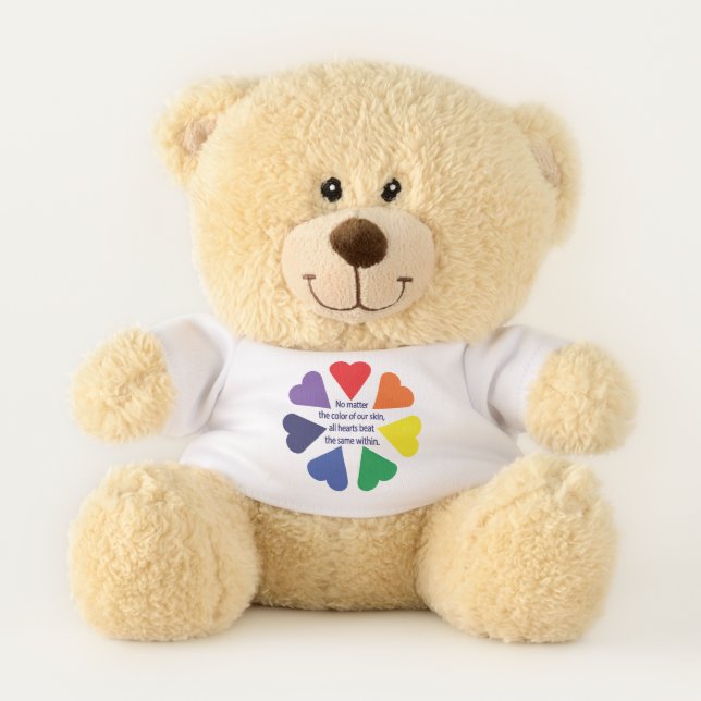 Rainbow Hearts Teddy Bear (Front)