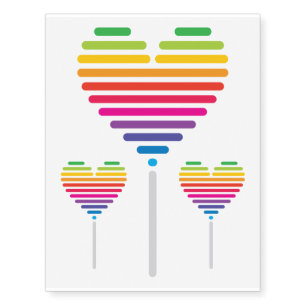 Rainbow Hearts - Temporary Tattoos