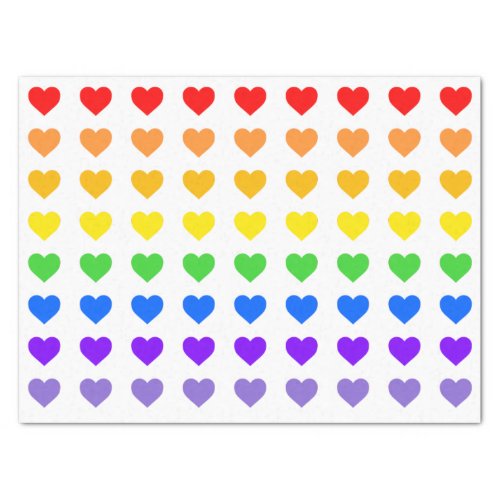 Rainbow Hearts   Tissue Paper