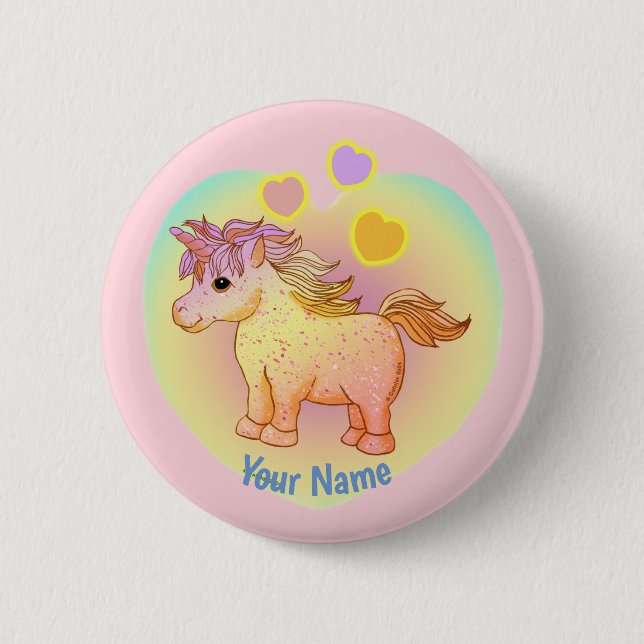 Rainbow Hearts Unicorn  pin (Front)
