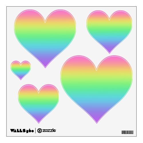 Rainbow Hearts Wall Decals