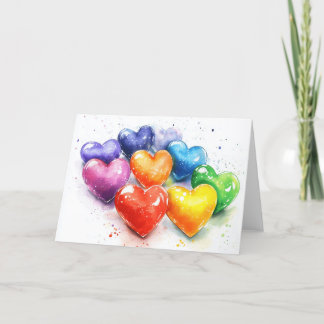 Rainbow Hearts Watercolour Announcement