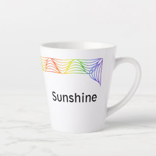 Rainbow Heat Wave Personalized Latte Mug