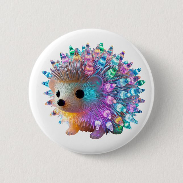 Rainbow Hedgehog Delight Button (Front)