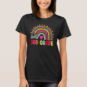 Rainbow Hello 3rd Grade Back To School Third Grade T-Shirt