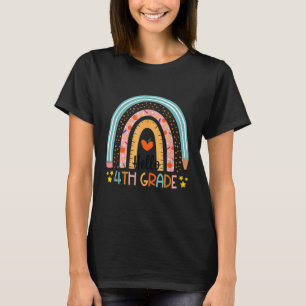 Rainbow Hello Fourth 4th Grade Teacher First Day O T-Shirt