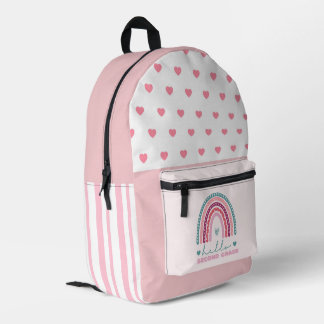 Rainbow Hello Second Grade Printed Backpack