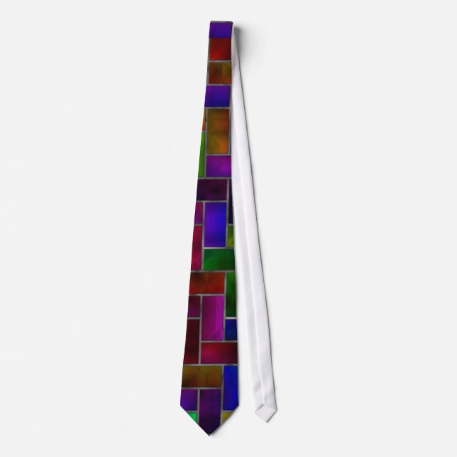 rainbow herringbone tie (Front)