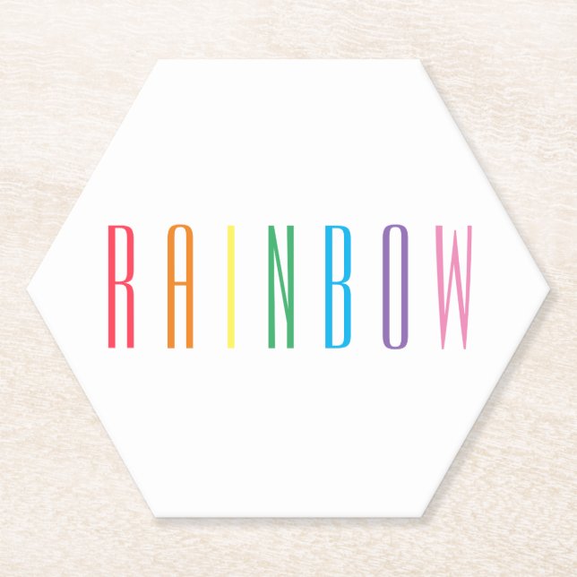 RAINBOW Hexagon Paper Coasters (Front)