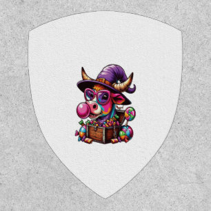 Rainbow Highland Cow Halloween Patch