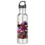 Rainbow Highland Cow Halloween Stainless Steel Water Bottle