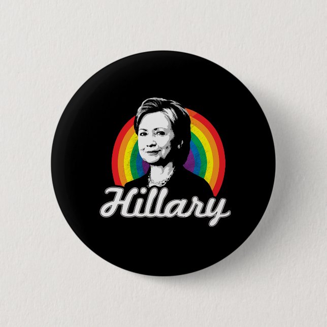 Rainbow Hillary - LGBT Politics - Button (Front)