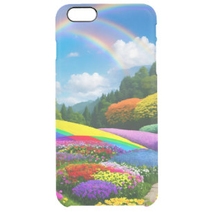 Rainbow Hills and Flowers Two Clear iPhone 6 Plus Case