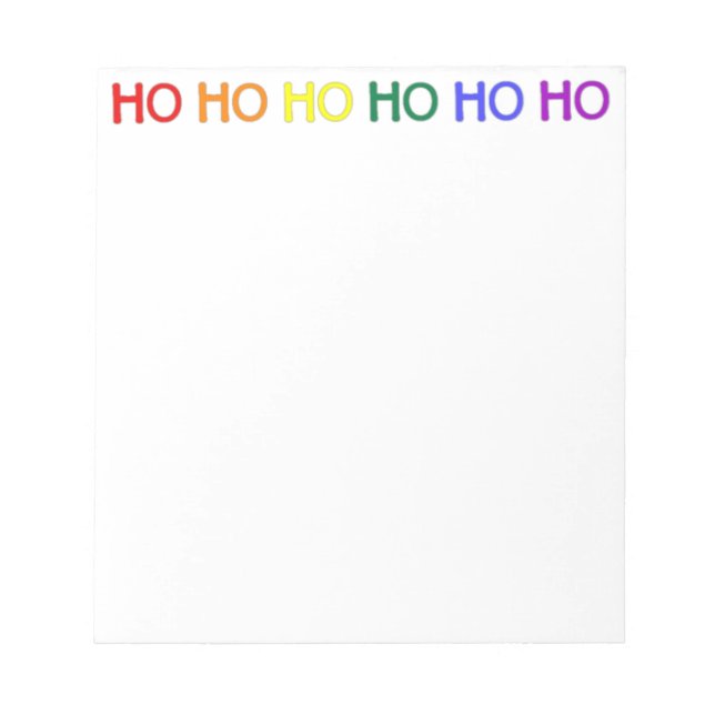Rainbow Ho Ho Ho Notepad (Front)