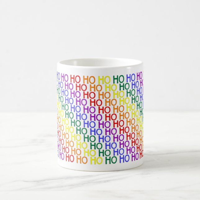 Rainbow Ho Ho Ho Pattern Mug (Center)