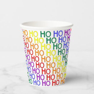Rainbow Ho Ho Ho Pattern Paper Cup
