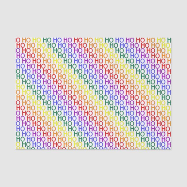 Rainbow Ho Ho Ho Pattern Tissue Paper (Front)