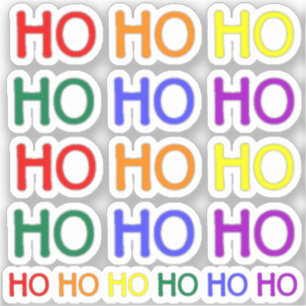 Rainbow Ho Ho Ho Vinyl Stickers
