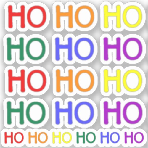 Rainbow Ho Ho Ho Vinyl Stickers