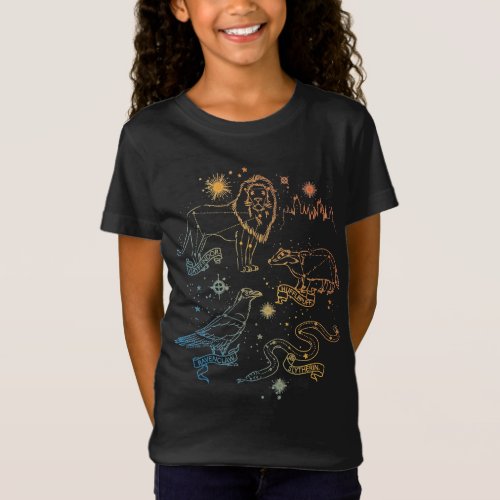 Rainbow HOGWARTS Houses Constellations T_Shirt