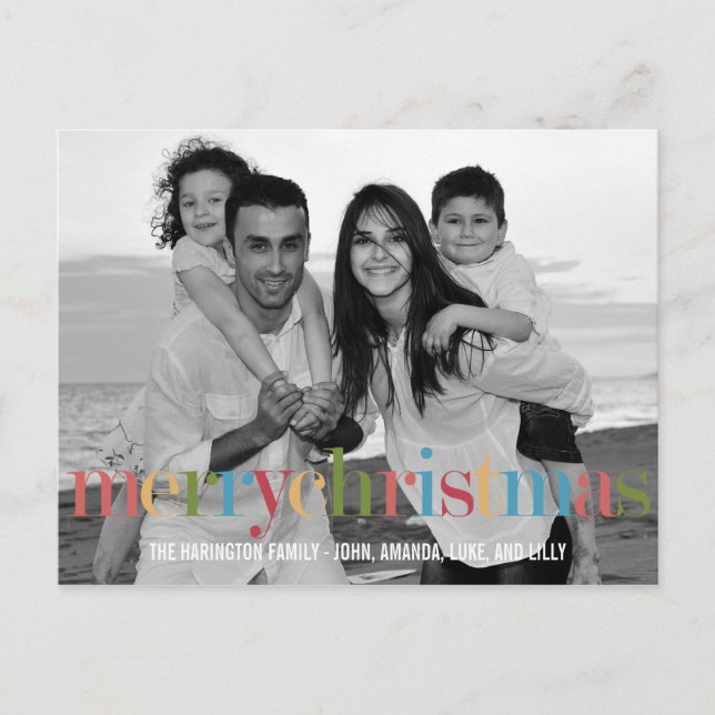 RAINBOW Holiday Photo Cards Postcard (Front)