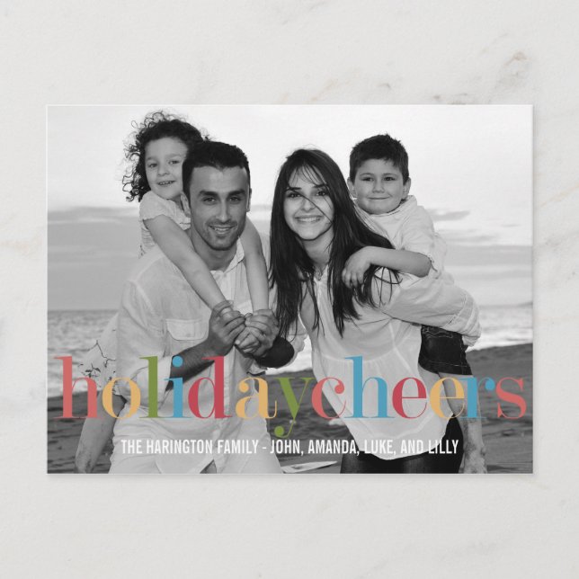 RAINBOW Holiday Photo Cards Postcard (Front)