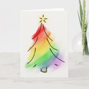 Rainbow Holiday Tree Card