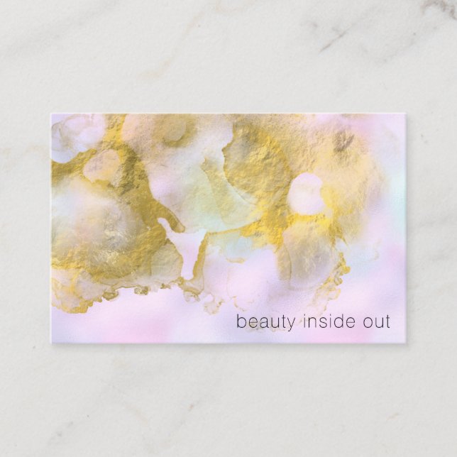 *~* Rainbow Holograghic Hair Beauty Unicorn AP1 Business Card (Front)