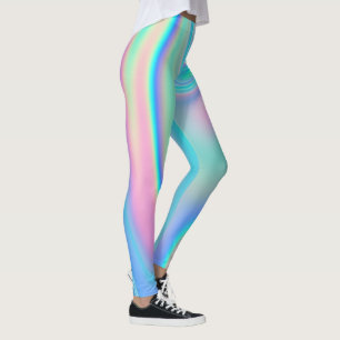 Rainbow Holographic Abstract Leggings