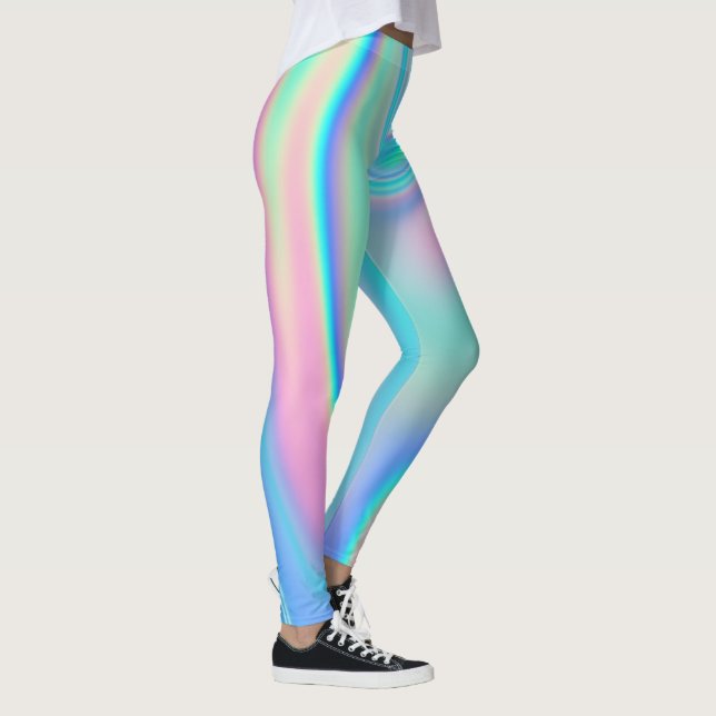 Rainbow Holographic Abstract Leggings (Right)