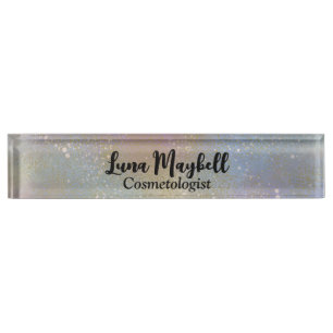Rainbow Holographic Business  Desk Name Plate