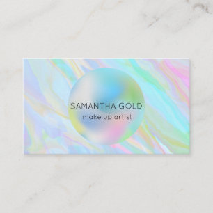 Rainbow Holographic Esthetician Qr Code Business C Card