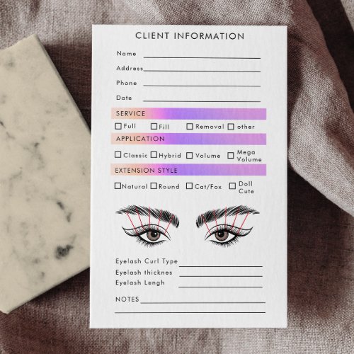 Rainbow Holographic Eyelash Extensions Map  Business Card