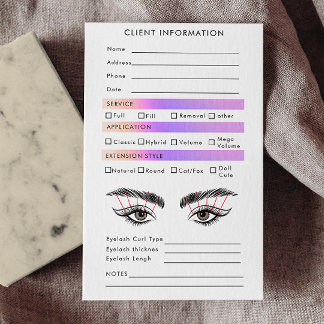 Rainbow Holographic Eyelash Extensions Map Business Card