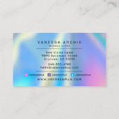 Rainbow Holographic Foil Beauty Service Business C Business Card (Back)